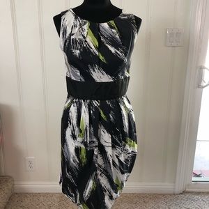 Dress barn black white green dress